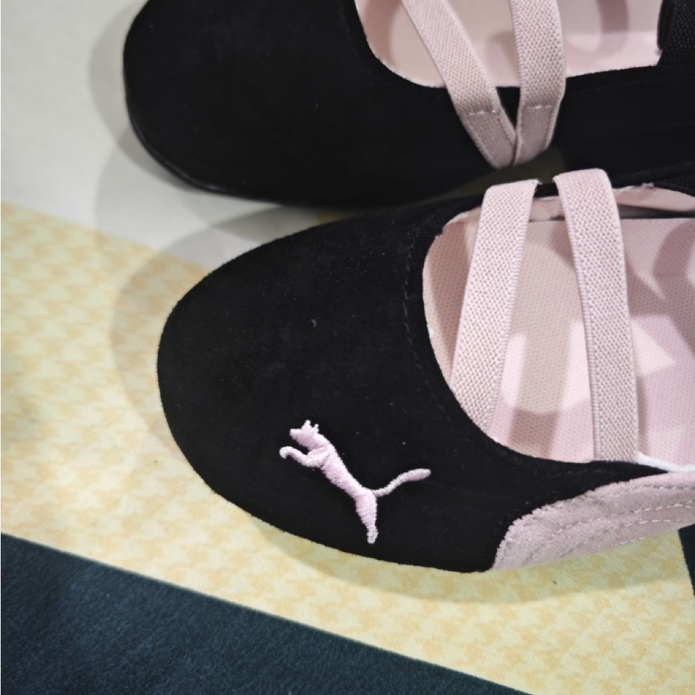 Puma Women Black and Light Pink Mary Jane Ballet Flats - Picture 5 of 7